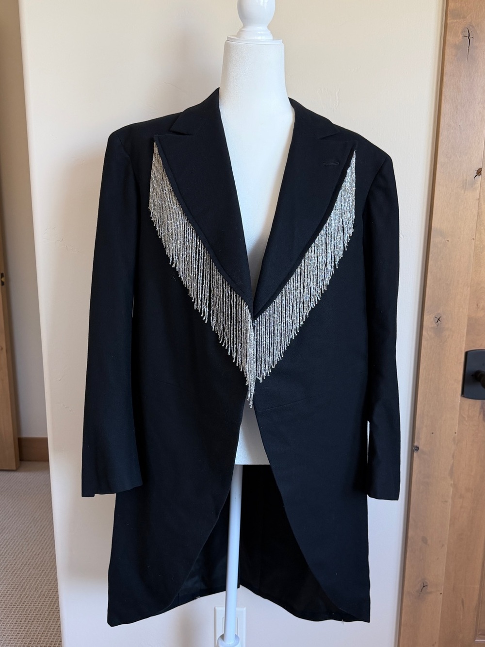 Free People x Tricia Fix Repurposed Vintage Rhinestone Fringe Blazer Coat | M
